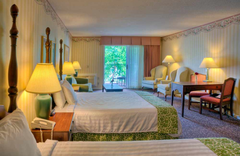 Two bed guest room at Lake Morey Resort.