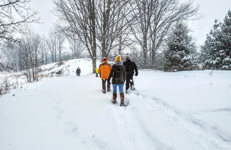 Snowshoeing at Acorn Acres on Rose Lake.