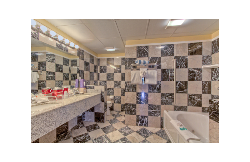 Guest bathroom at Ocean Inn & Suites.