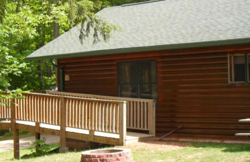 Cabins exterior at Virgin Timber Resort.