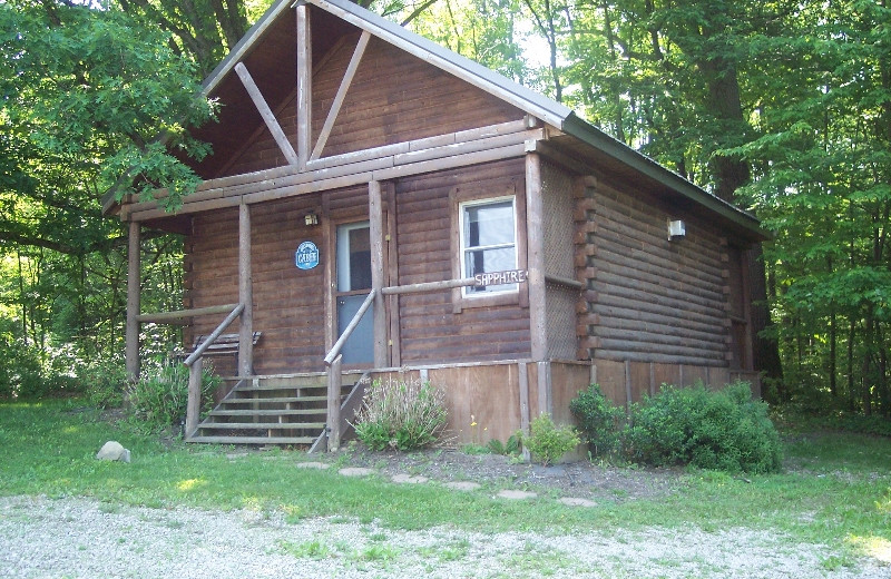 Cabin exterior at Sunset Ridge Log Cabins.