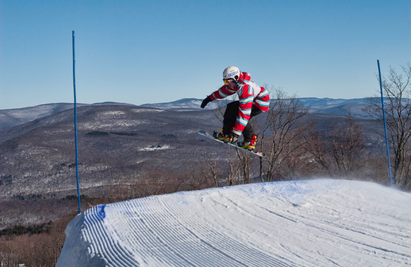 Snowboarding at Delaware Court Motel.