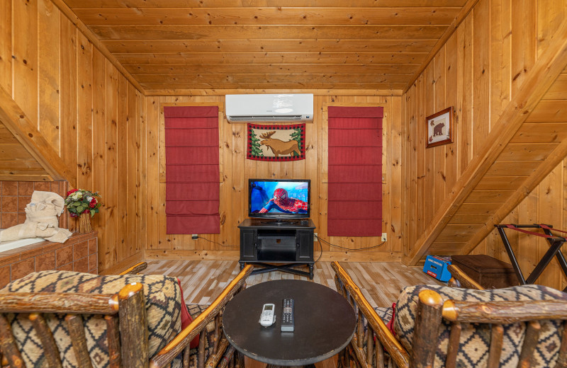 Theater and hot tub at American Patriot Getaways - A Beary Nice Cabin.