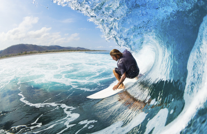 Surfing at Breakers Boutique Inn.