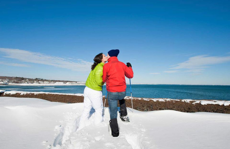 Snowshoeing at Beachmere Inn.