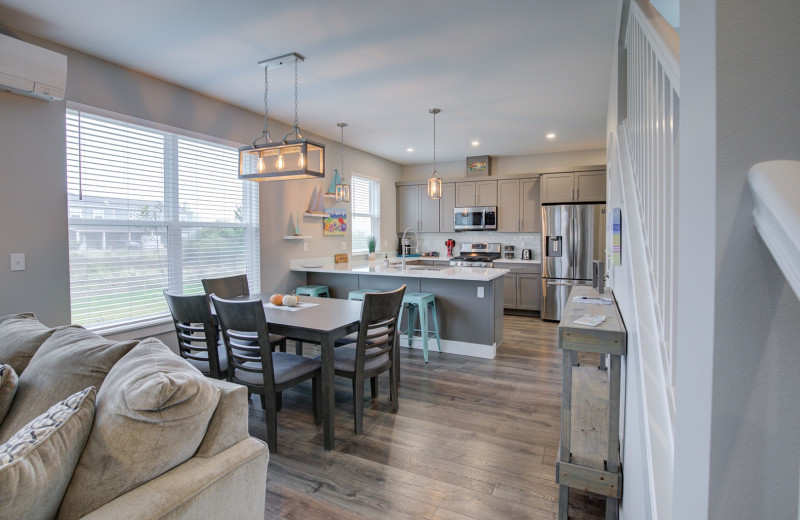 Rental kitchen at Oyhut Bay Seaside Village.