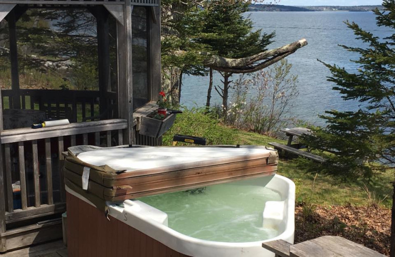 Rental hot tub at Vacation Cottages.