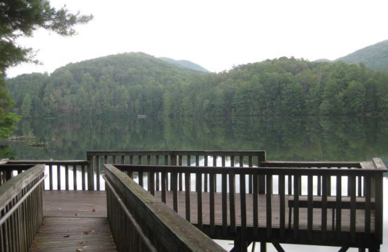 Dock view at Blue Ridge Cabin Rentals.