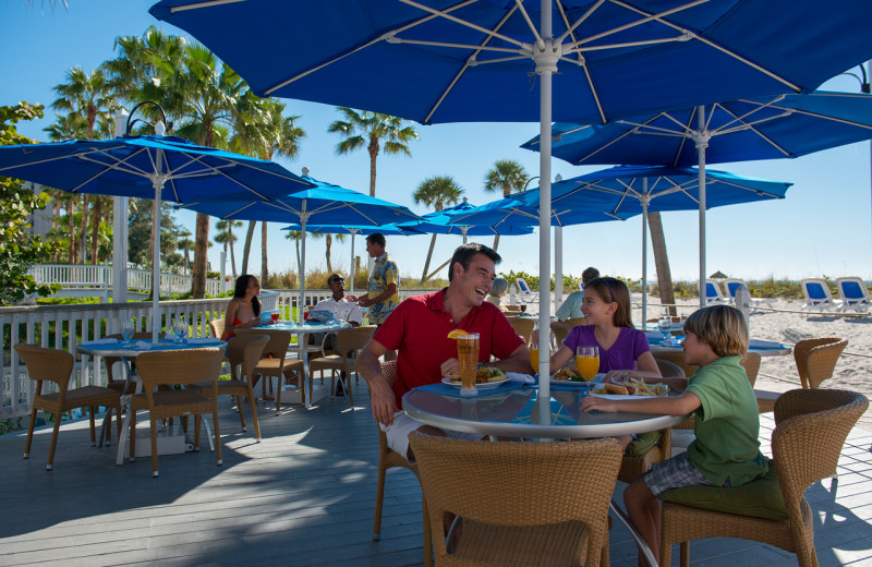 Patio dining at TradeWinds Island Grand.