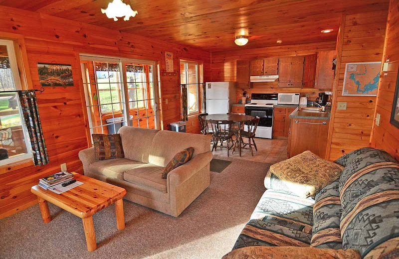 Cabin interior at Mystic Moose Resort.