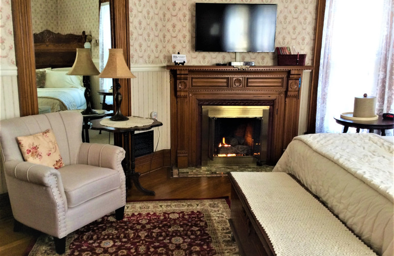 Guest room at The Lamplight Inn Bed and Breakfast.