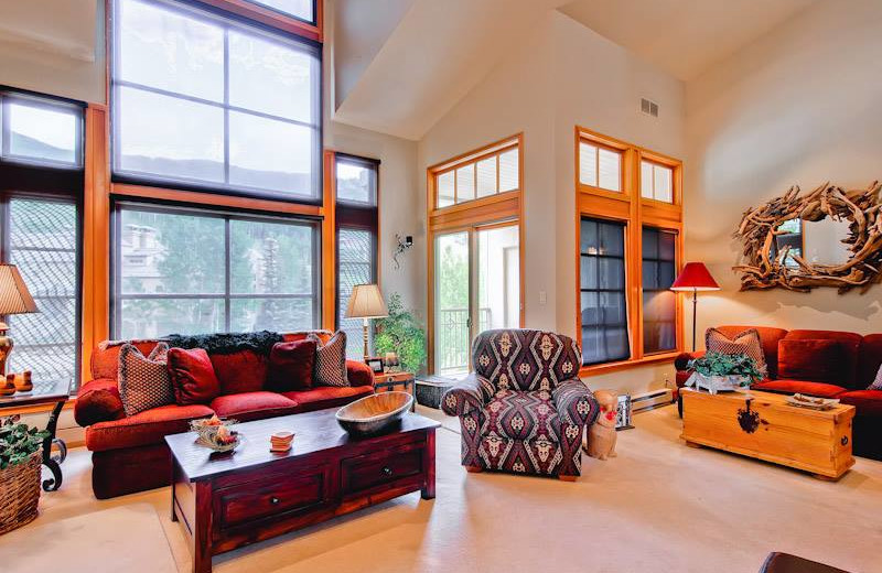 Guest living room at East West Resorts Beaver Creek.