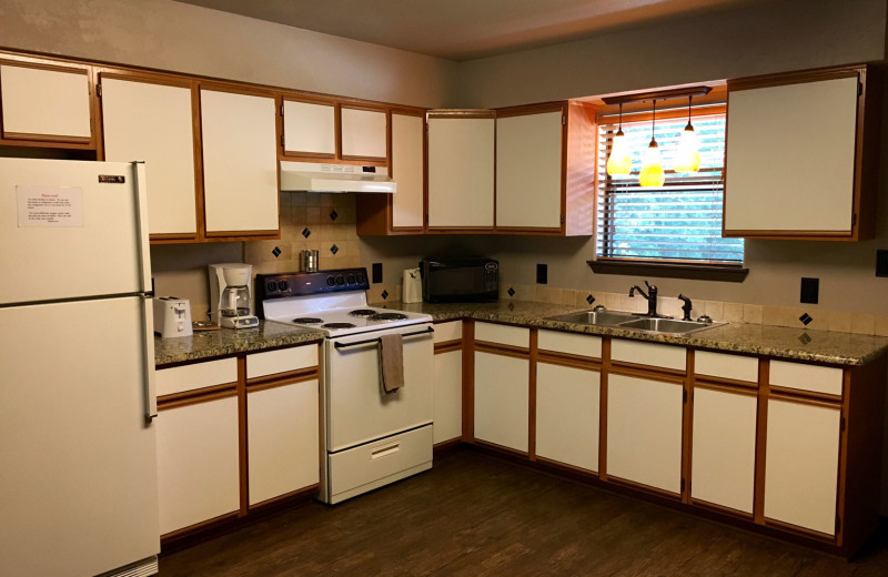 Condo kitchen at Heart of Texas Lake Resort.