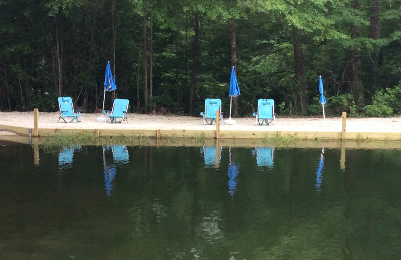 Beach at Berry Creek Cabins.