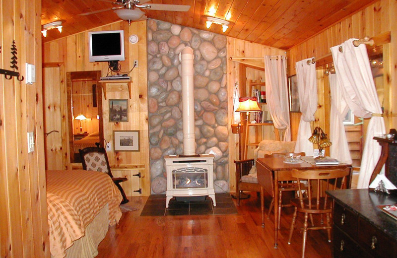 Cabin interior at Jasmer's Rainier Cabins & Fireplace Rooms.