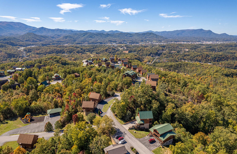 Aerial view of American Patriot Getaways Eagle's Sunrise.