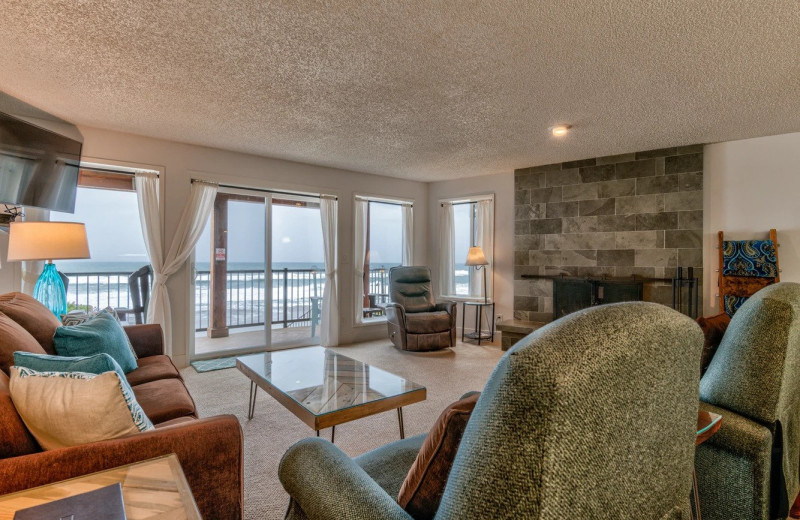 Rental living room at Cavalier Beachfront Condominiums.