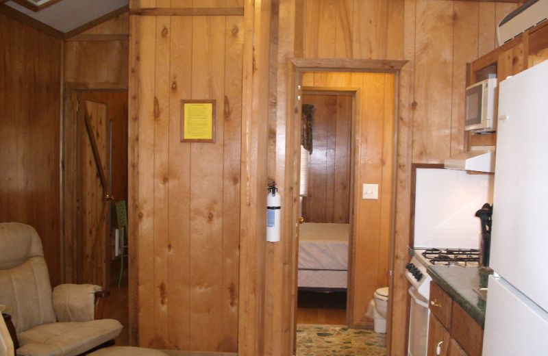 Cabin interior at Navarre Beach Campground.