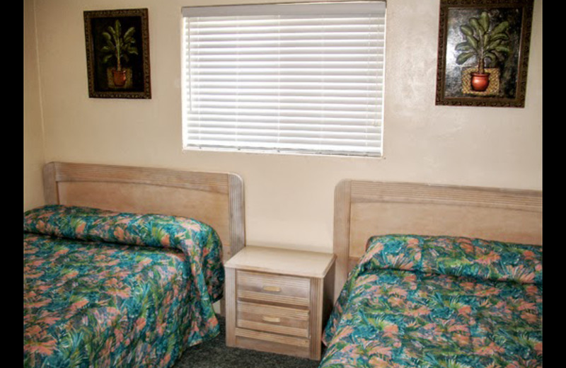 Guest room at Paradise Oceanfront Resort.