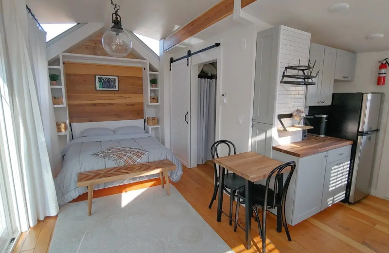 Cabin interior at Mercey Hot Springs.