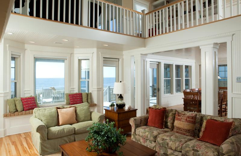 Vacation rental living room at Bald Head Island Limited.