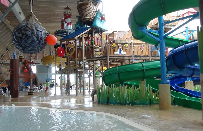 Indoor waterpark at Blue Harbor Resort.