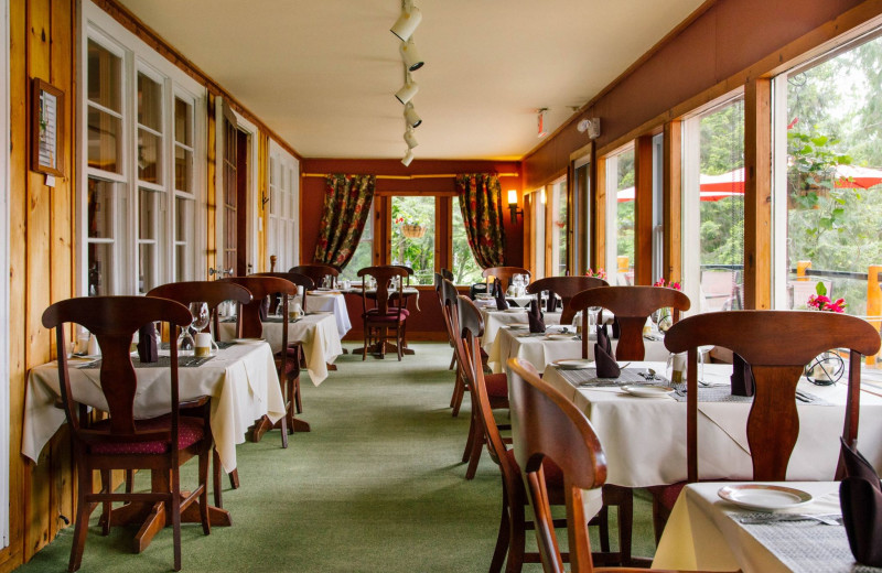 Lake view dining at Heather Lodge in an intimate, adult only setting.  