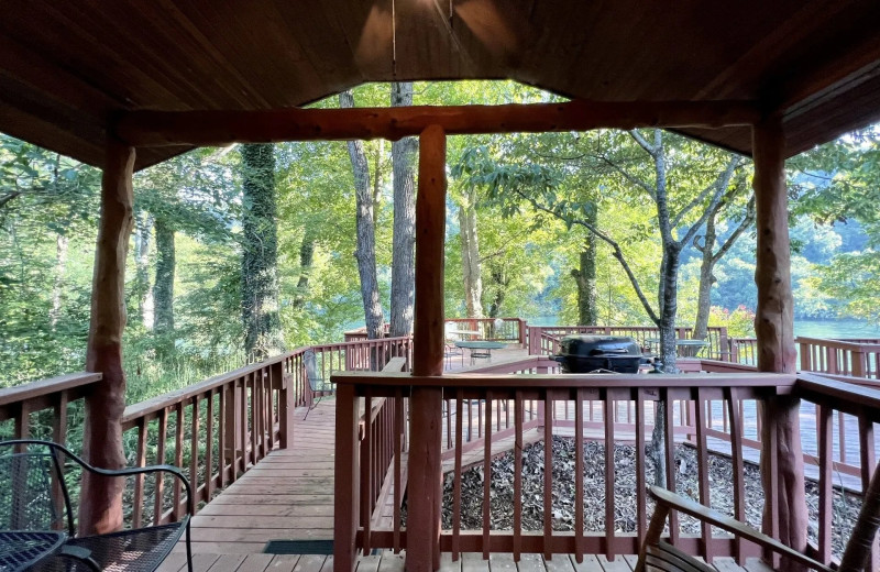 Cabin deck at Copper John's Resort.