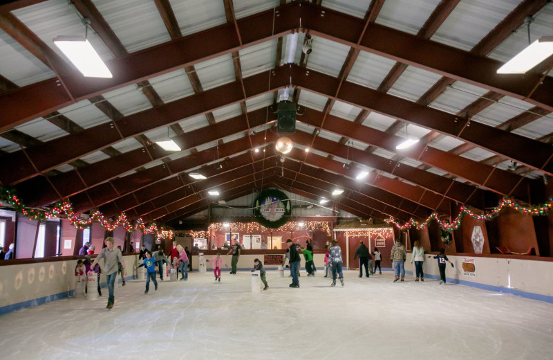 Ice skating rink at Long Barn Lodge.