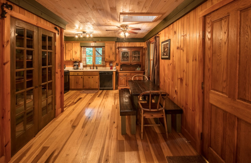 Cabin kitchen at Blue Ridge Vacation Cabins. 