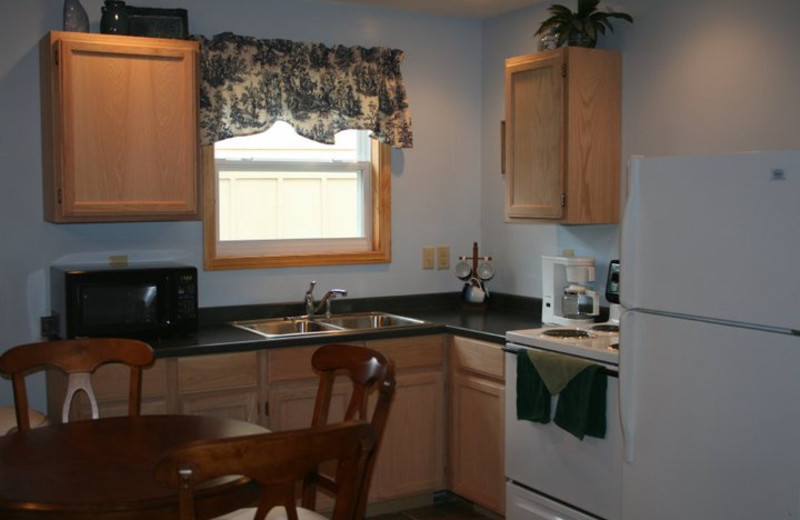 Cabin kitchen at White Wing Resort on Table Rock Lake.