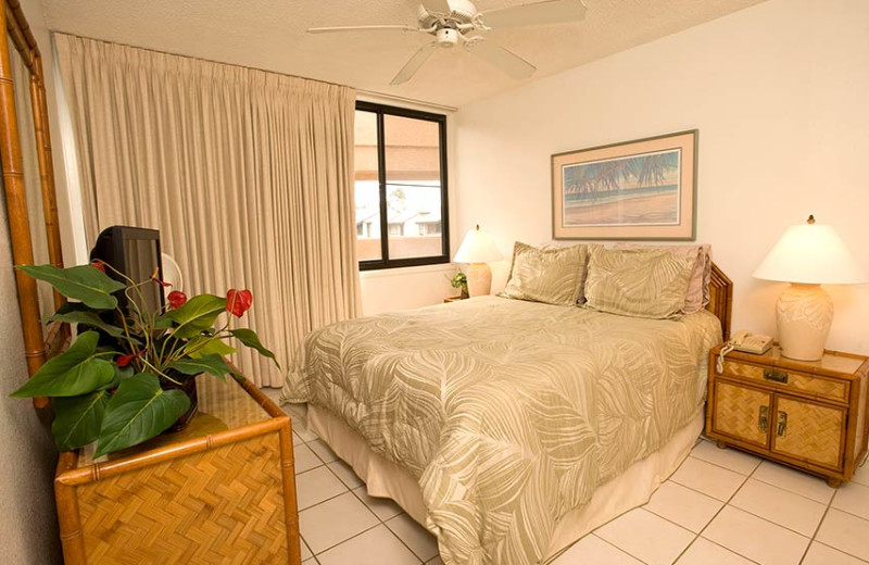 Condo bedroom at Kamaole Sands.