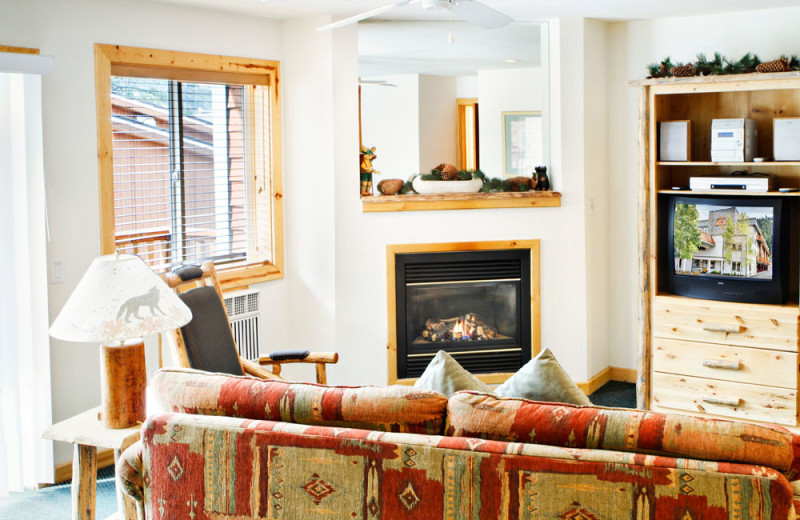 Living Room of a One Bedroom Unit at the Red Wolf Lodge at Squaw Valley