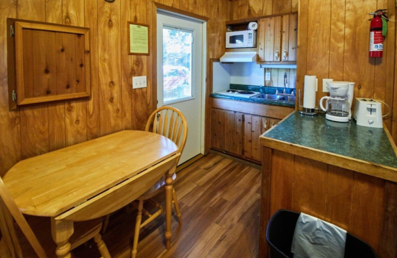 Cabin kitchen at MarVal Resort.