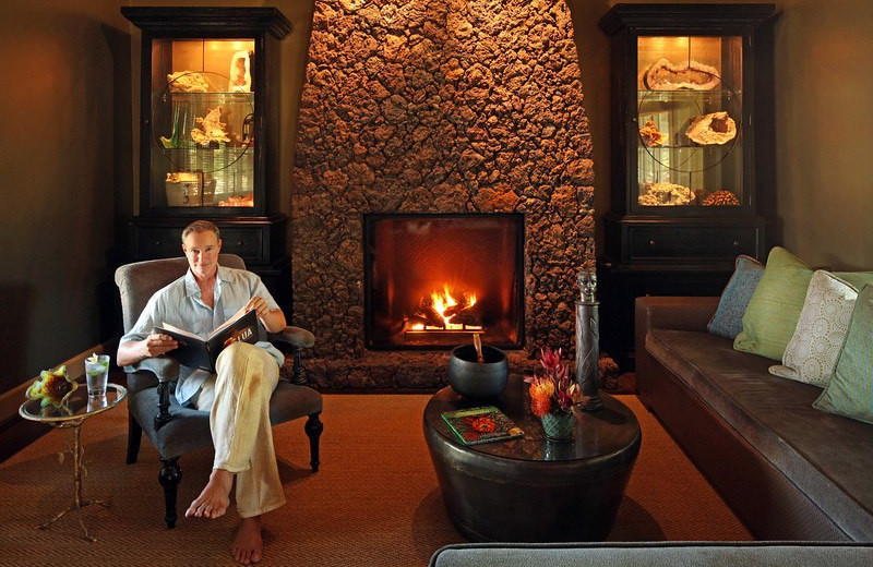 Rest by the fire at Lumeria Maui.