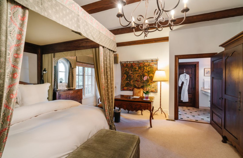 Guest room at Chateau du Sureau.