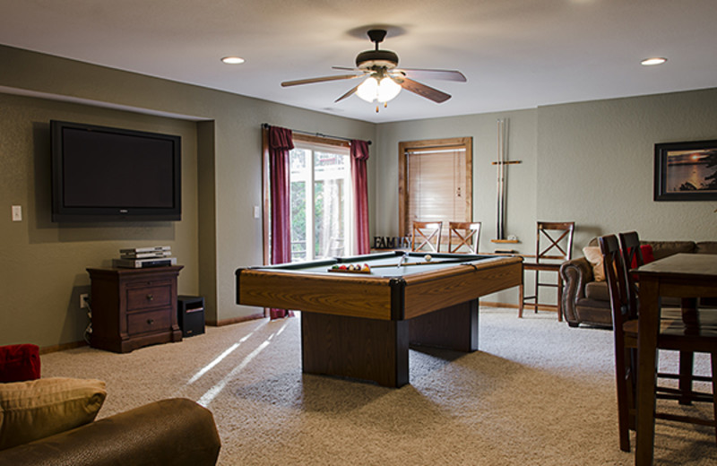 Rental game room at Branson Vacation Houses.