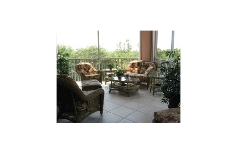 Vacation rental patio at Sunshine Resort Rentals, LLC.