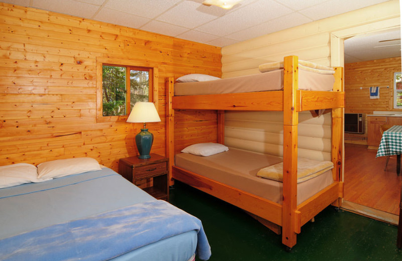 Guest bedroom at Whitefish Bay Camp.