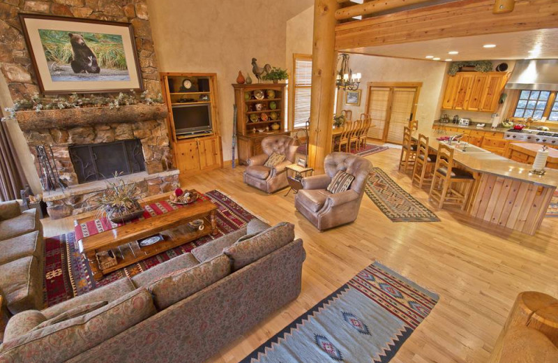 Rental living room at Alpine Ski Properties.