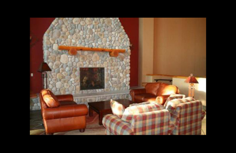 Relax by the fire at Three Bears Lodge.