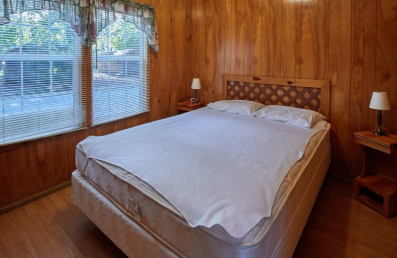 Cabin bedroom at MarVal Resort.