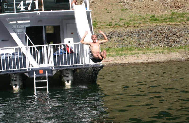 Houseboat slide at Lake Oroville.