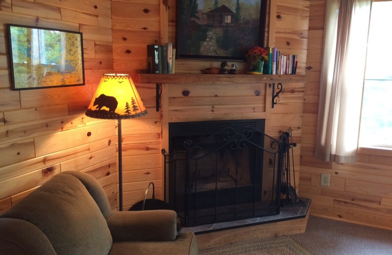 Cabin living room at Muskego Point Resort.