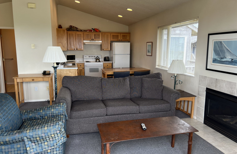 Guest room at Lighthouse Oceanfront Resort.