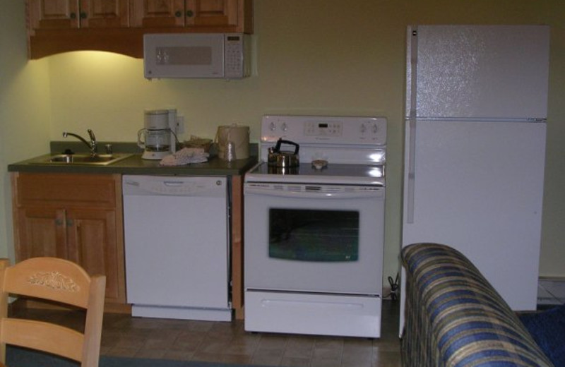 Guest kitchen at Birchwood Lodge.