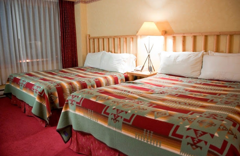 Guest room at Brewster's Mountain Lodge.