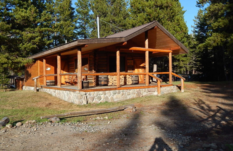 Cabin exterior at Chaunigan Lake Lodge.