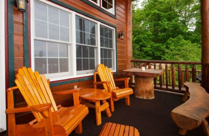 Cabin deck at Trout House Village Resort.