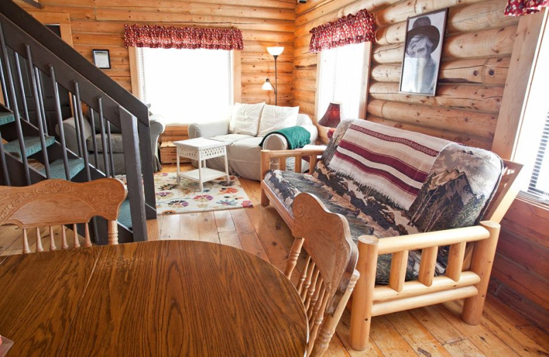 Cabin living room at High Country Guest Ranch.